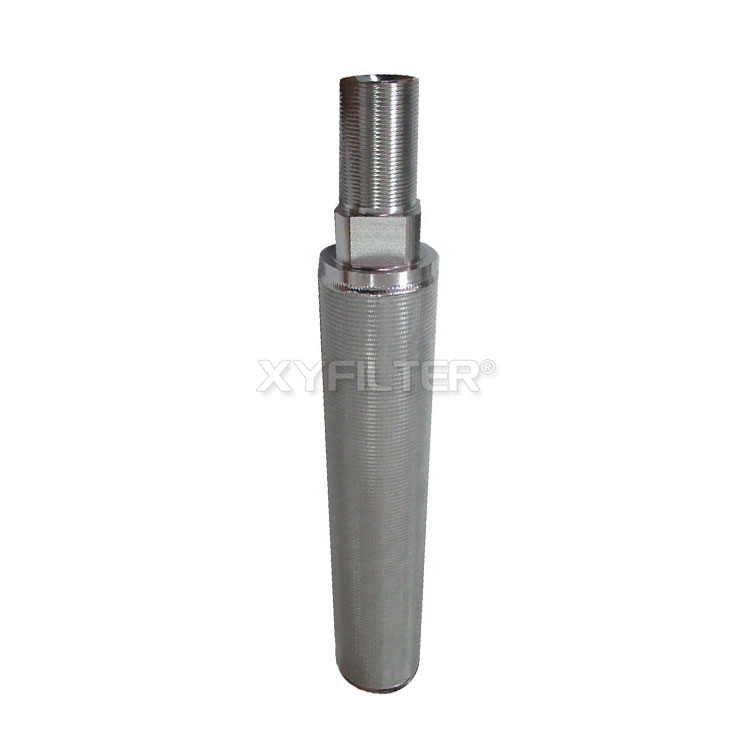 Stainless steel sintered mesh filter element with threaded mouth, comp